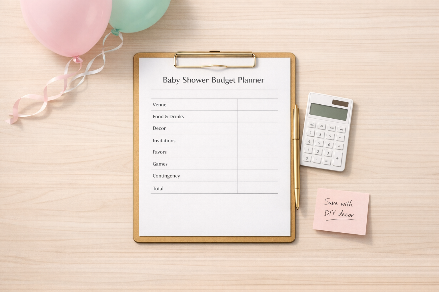Baby Shower Budget Planner